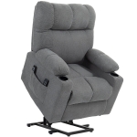 HOMCOM Seniorenfauteuil met opsta-hulp, ligfunctie, incl. afstandsbediening, 144 cm x 91 cm x 88 cm, Grijs