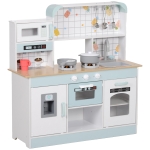 AIYAPLAY Speelkeukenset, Kinderkeuken met Effecten, Koffiezetapparaat, Oven, Veel Opbergruimte, MDF, Roestvrijstaal, voor Kinderen vanaf 3 Jaar