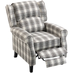 HOMCOM 160° Reclining Armchair, with Footrest - Grey and White
