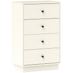 HOMCOM Cómoda para Dormitorio Moderna de 4 Cajones Cajonera Estrecha para Salón Pasillo 47x29x75 cm Blanco