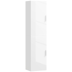 HOMCOM Columna de Baño de Pared con Estantes Ajustables y 2 Puertas Mueble de Baño Moderno 40x30x160 cm Blanco