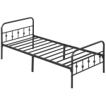 HOMCOM Metalen eenpersoonsbedframe, Eenvoudige Montage, met Geluidsreducerende Rubberen Kits, Zwart