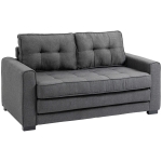 HOMCOM Multifunctionele Slaapbank Grijs | Comfortabele 2-Zits Sofa met Slaapfunctie | Ideaal voor Kleine Ruimtes
