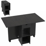 HOMCOM Mesa de Jantar Dobrável Mesa de Cozinha Extensível para 2 a 4 Pessoas 2 Abas 120x72x75 cm Preto
