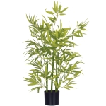 HOMCOM Planta Artificial de Bambu com 504 Folhas Realistas Decoração para Sala de Estar Exterior Ø15x90 cm Verde