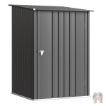Outsunny Abri de Jardin 1m² - Remise pour Outils - cabanon Porte verrouillable - dim. 1L x 1,03l x 1,6H m - tôle d'acier ondulée Anthracite