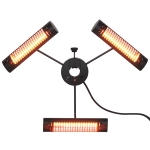 Outsunny Aquecedor Elétrico de Exterior com 3 Painéis 1000W Aquecedor de Infravermelhos com Controlo Proteção IPX5 87x75x22cm Preto