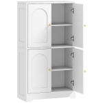 HOMCOM Credenza Cucina in Legno con 2 Armadietti, 4 Ante, 2 Ripiani Regolabili, per Sala da Pranzo, Soggiorno, Bianco