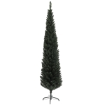 HOMCOM Brad de Crăciun Slim, Înalt de 195 cm, Econom de Spațiu, cu 390 de ramuri și Bază din Oțel pentru Interior, Verde
