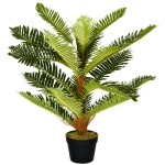 HOMCOM Plante artificielle palmier 85 cm avec 18 grandes feuilles grand réalisme pot inclus