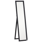 HOMCOM Specchio da Terra e Parete con Supporto Richiudibile e Cornice in MDF, 37x48x152cm, Nero