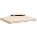 Outsunny Toile de rechange pour pavillon tonnelle tente toit de remplacement gazebo de jardin tissu polyester 4 x 3 m crème