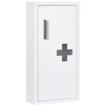 kleankin Armário Farmácia de Parede Armário de Medicamentos de Aço com 3 Níveis Porta Magnética 30x12x60 cm Branco