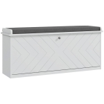 HOMCOM Banc à chaussures avec tiroir rabattable, coussin d'assise et étagère réglable, 100 x 26 x 48 cm, blanc