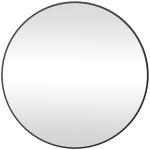 HOMCOM Round Bathroom Mirror, 70 x 70cm Steel Framed Wall Mirror, Decorative Mirror for Bedroom, Living Room, Entryway, Black