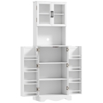 HOMCOM Mobilă de Depozitare pentru Bucătărie cu 2 Dulapuri și 8 Rafturi, din Lemn și Acrilic, 60x39.5x179.6 cm, Alb