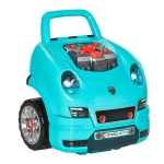 HOMCOM Atelier camion de jucărie pentru copii 3-5 ani, set 61 piese, cu mâner, din ABS și PP, 40x39x47 cm, negru și albastru