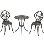 Outsunny Set de Gradina 3 Piese din Aluminiu cu 2 Scaune