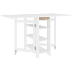 HOMCOM Tavolo Pieghevole Pranzo con 2 Ribalte e Ripiani Espandibile per 4 Persone, 120x60x75 cm, Bianco