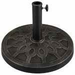 Outsunny Bază rotundă pentru umbrelă, pentru stâlpi de Ø38 și Ø48 mm, din rășină și oțel, Ø45 cm, bronz