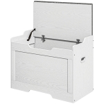 HOMCOM Bancă de depozitare de 103L multifuncțională din lemn cu pernă din țesătură, 75x40x56cm, albă