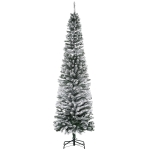 HOMCOM Albero di Natale Innevato in PP Verde con 738 Rami Ignifughi e Base in Acciaio Inox, Ø68x225 cm
