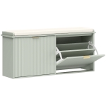 HOMCOM Elegant Ten Shoe Bench, with Top Seat - Green
