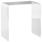 HOMCOM Măsuță de Cafea din Acril în Formă de U, cu Margini Netede și Colțuri Rotunjite, 53.5x30.5x53.5 cm, Transparentă
