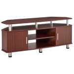 HOMCOM Mobile Porta TV Classico da Soggiorno con 2 ripiani e 2 Armadietti, in MDF e Acciaio Inox, Marrone, 120x39.5x52cm
