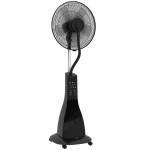 HOMCOM, Ventilator pe Picior, cu Pulverizare de Apă, Metal, ABS, 44.5 x 38.5 x 120 cm, Negru