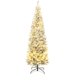 HOMCOM Árbol de Navidad Estrecho 210 cm con Luces LED Bicolores 11 Modos de Iluminación 687 Ramas Verde