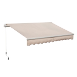 Outsunny Tenda da Sole per Esterno a Bracci Avvolgibile con Apertura a Manovella, 295x200 cm, Beige