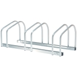 HOMCOM Rastrelliera Portabiciclette Parcheggio per 3 Biciclette in Acciaio, 76x33x27 cm, Argento