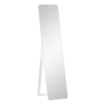 HOMCOM Standspiegel Ganzkörperspiegel mit klappbaren Rahmen Schminkspiegel frei stehend oder an der Wand montiert stabil für Wohnzimmer oder Ankleidezimmer Kiefernholz MDF Weiß 37 x 43 x 156 cm