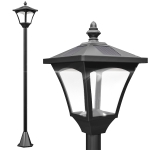 Outsunny Lampada da Giardino a LED a Energia Solare Impermeabile IP44, 15x15x177 cm, Nero
