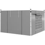 Outsunny 2 Paredes Laterales para Carpas 300x200 cm con Ventana Enrollable y Puerta con Cremallera para Carpa 3x3 m o 3x6 m Gris