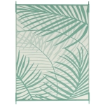 Outsunny Outdoorteppich Terrassenteppich, wetterbeständig, modernes Design, 365 cm x 274 cm x 0,3cm, Grün + Creme