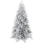 HOMCOM Weihnachtsbaum 180 cm, schneebedeckt, flammhemmend, Metallfuß, formbare Äste, Grün