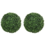HOMCOM Set de 2 Topiarii Artificiale cu 682 Frunze, 42 cm, Verde