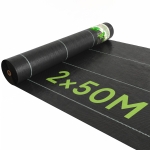 Outsunny 2m x 50m Weed Control Membrane, Heavy Duty Weed Control Barrier Fabric, 100gsm Ground Cover for Patios, Garden