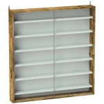 HOMCOM Six Shelf Display Cabinet, with Glass Doors - Brown