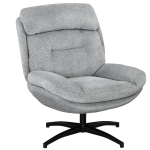 HOMCOM Drehsessel, 360-Grad-Drehung, Chenille-Stoff, integrierte Armlehnen, Stahlbeine, Grau, Schwarz