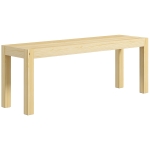 HOMCOM Sitzbank Holzbank Küchenbank, Massivholz, 3-Sitzerbank, 120 cm x 33 cm x 45 cm, Natur