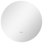 kleankin Oglindă de Baie cu Lumină LED Rotundă 80cm, 3 Culori, 3000-6500K, Oglindă de Perete Iluminată cu Interruptoare Touch, Luminozitate Reglabilă, Funcție Memorie și Anti-Ceață, IP44