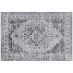 HOMCOM Teppich Maschinenwaschbar Anti-Rutsch Wohnzimmerteppich mit Flanell-Optik, 230 x 160cm, Grau