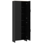 HOMCOM Alacena de Cocina Armario de Almacenaje Multifuncional con 4 Puertas y Estantes Ajustables 60x30x170,5 cm Negro