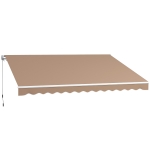 Outsunny Tenda da Sole per Esterno Avvolgibile a Bracci con Apertura a Manovella, 350x250 cm, Marrone