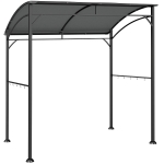 Outsunny Grillpavillon, Grillüberdachung, Regenschutz, Haken für Utensilien, Stahlrahmen, Dunkelgrau, 215 x 150 x 182/220 cm