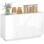 HOMCOM Mobiletto Multiuso in Truciolato Bianco a 5 Livelli con Ripiano Regolabile su 3 Livelli, 150x40x88 cm