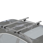 HOMCOM Bare transversale auto 135 cm, portbagaj blocabil cu 2 chei, compatibile cu șine laterale de 120 cm, argintie